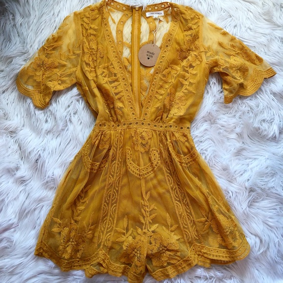 Honey Punch Pants - Lace romper